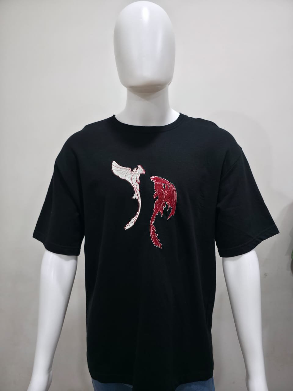 WhatsApp Image 2026-01-13 at 6.10.19 AM (1) Toothless and Light Fury Embroidery Tee - Image 1