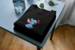 Sitting Stitch with Hearts Embroidery Tee - Image 3
