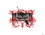 Berserk Anime Eyes Embroidery Tee - Image 3